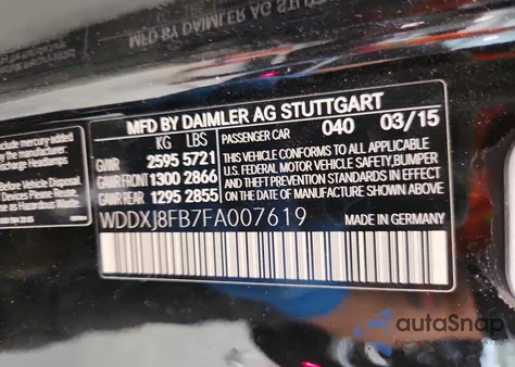 2015 Mercedes-Benz S 550 z USA, uszkodzony, nr VIN WDDXJ8FB7FA007619